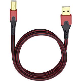 Oehlbach  Cavo USB USB 2.0 Spina USB-A, Spina USB-B 3.00 m Rosso/Nero contatti connettore dorati 