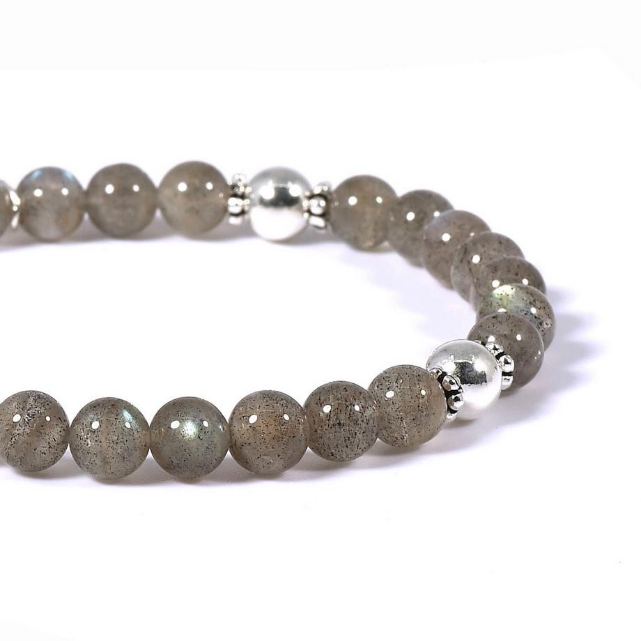 Balibay  Lea  Stretch Armband mit Labradorit und Silber 