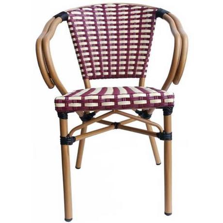 mutoni Poltrona da giardino in polyrattan rosso-beige (set di 2)  