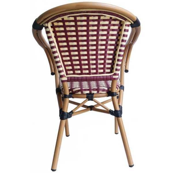 mutoni Poltrona da giardino in polyrattan rosso-beige (set di 2)  