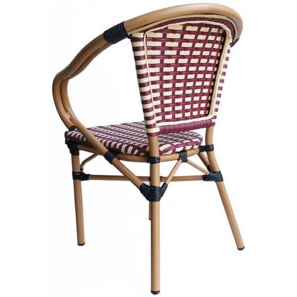 mutoni Poltrona da giardino in polyrattan rosso-beige (set di 2)  