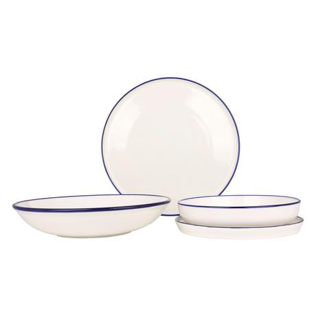 Rinart  Ensembles de vaisselle - Blue Edge  - 24 pièces - 6 Personnes - Porcelaine 