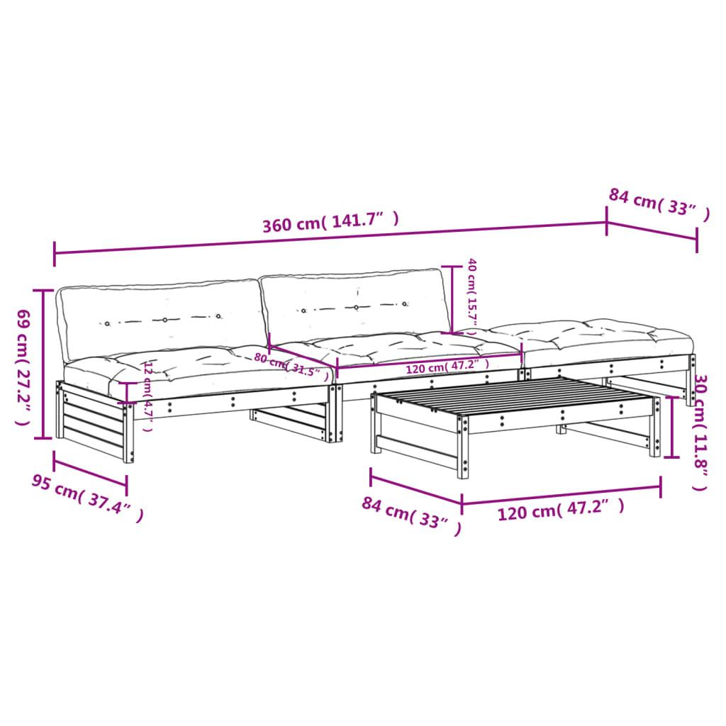 VidaXL Garten lounge set holz  