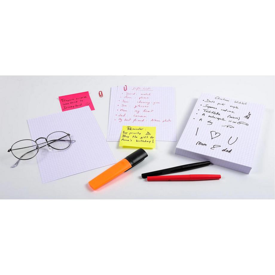 Exacompta Confezione 100 cartoncini bristol - bianco a quadretti 5x5 senza perforazione 148x210mm - x 10  