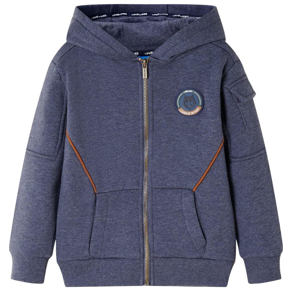 Image of Kinder Kapuzenpullover Baumwolle Jungen Blau 128