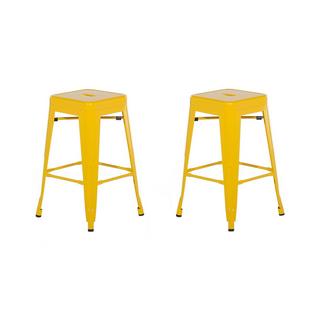 Beliani Set di 2 sgabelli da bar en Acciaio Industriale CABRILLO  