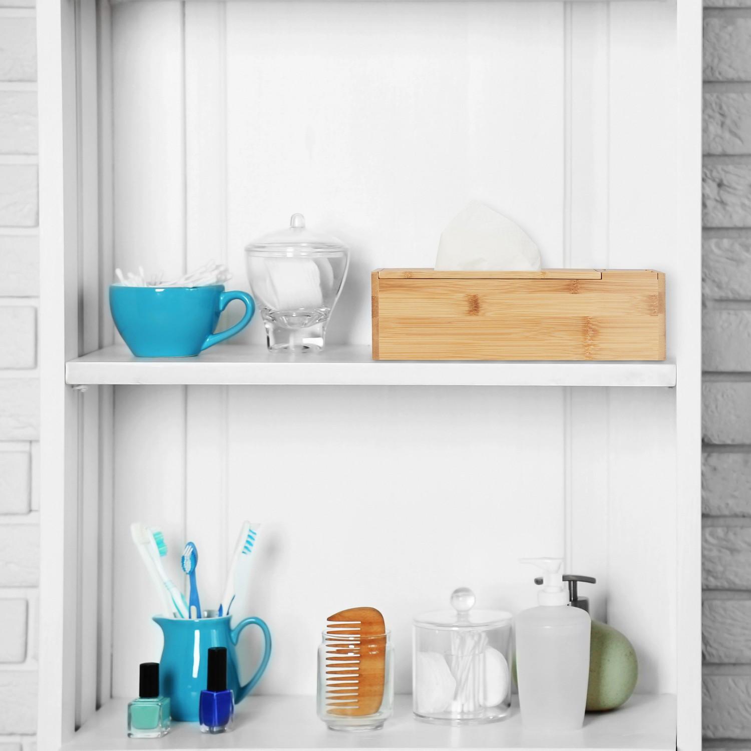 B2X Bambus-Tuchspender mit 2 Fächern  