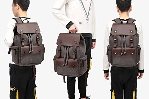 Only-bags.store Vintage Canvas Rucksack Casual Daypacks Reiserucksack  Laptop Rucksack College Schule Tasche  