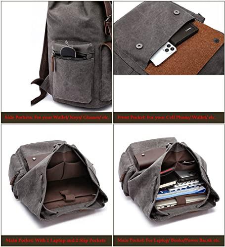 Only-bags.store Vintage Canvas Rucksack Casual Daypacks Reiserucksack  Laptop Rucksack College Schule Tasche  