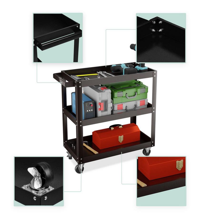 Northix Werkstattwagen mit 3 Etagen  