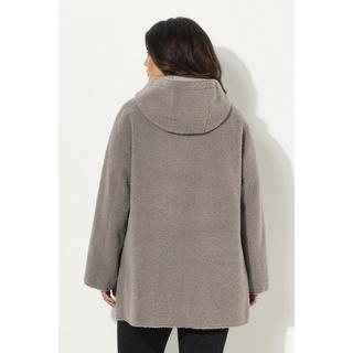 Ulla Popken  Teddyjacke, A-Linie, angeschnittene Kapuze 