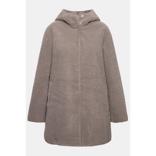 Ulla Popken  Teddyjacke, A-Linie, angeschnittene Kapuze 