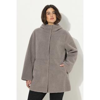 Ulla Popken  Teddyjacke, A-Linie, angeschnittene Kapuze 