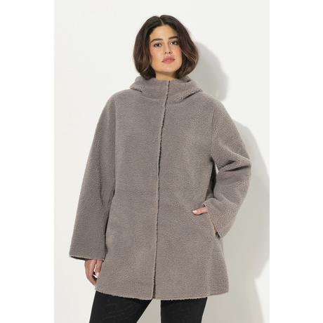 Ulla Popken  Teddyjacke, A-Linie, angeschnittene Kapuze 