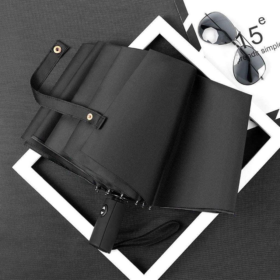 eStore Regenschirm, Kompakt - 105 cm - Schwarz  