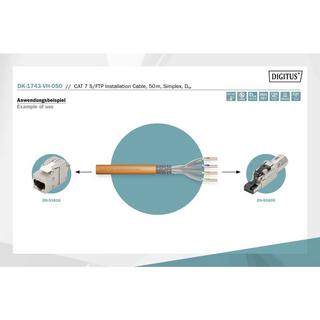 Digitus  Cat.7 S/FTP installation cable, 50 m, simplex, Dca-s1a,d0,a1 