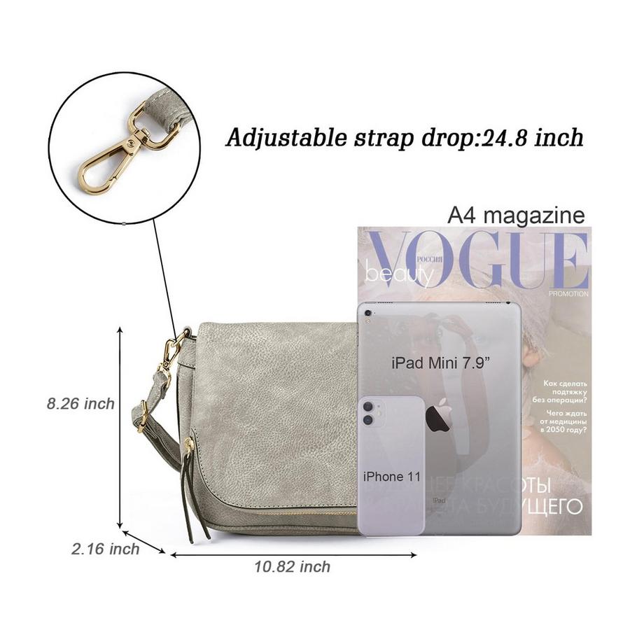 Only-bags.store Petit Sac Bandoulière en Cuir PU Plusieurs Poches  