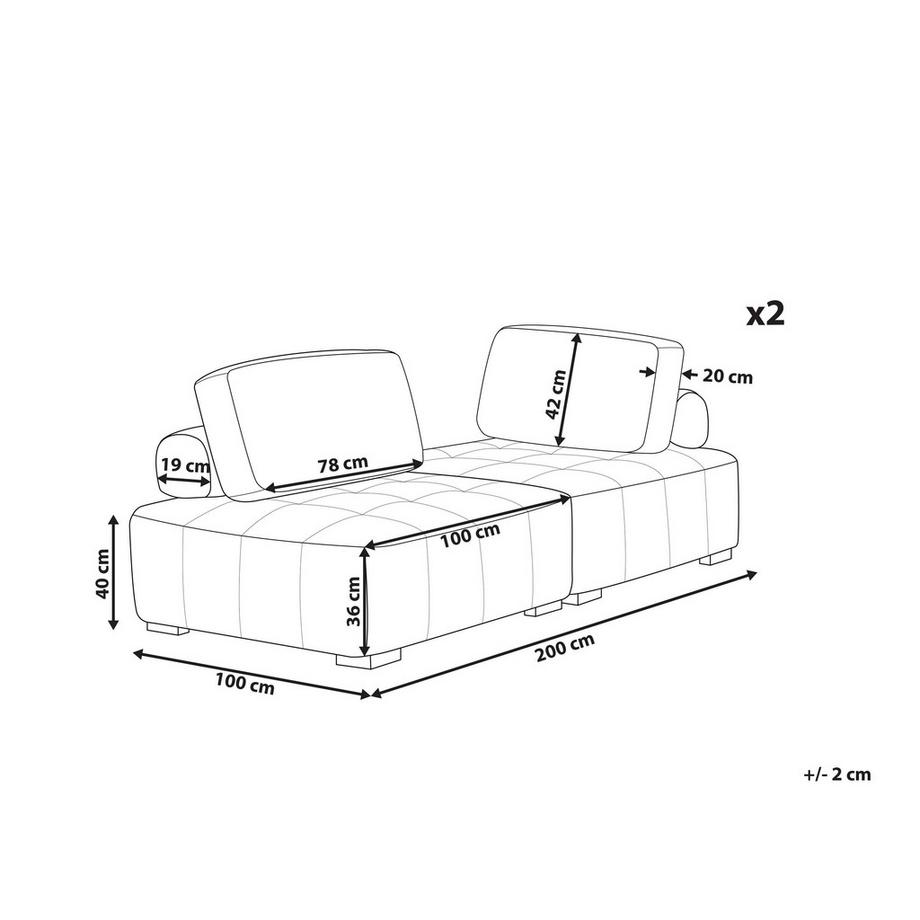 Beliani Modulsofa aus Stoff Modern TIBRO  