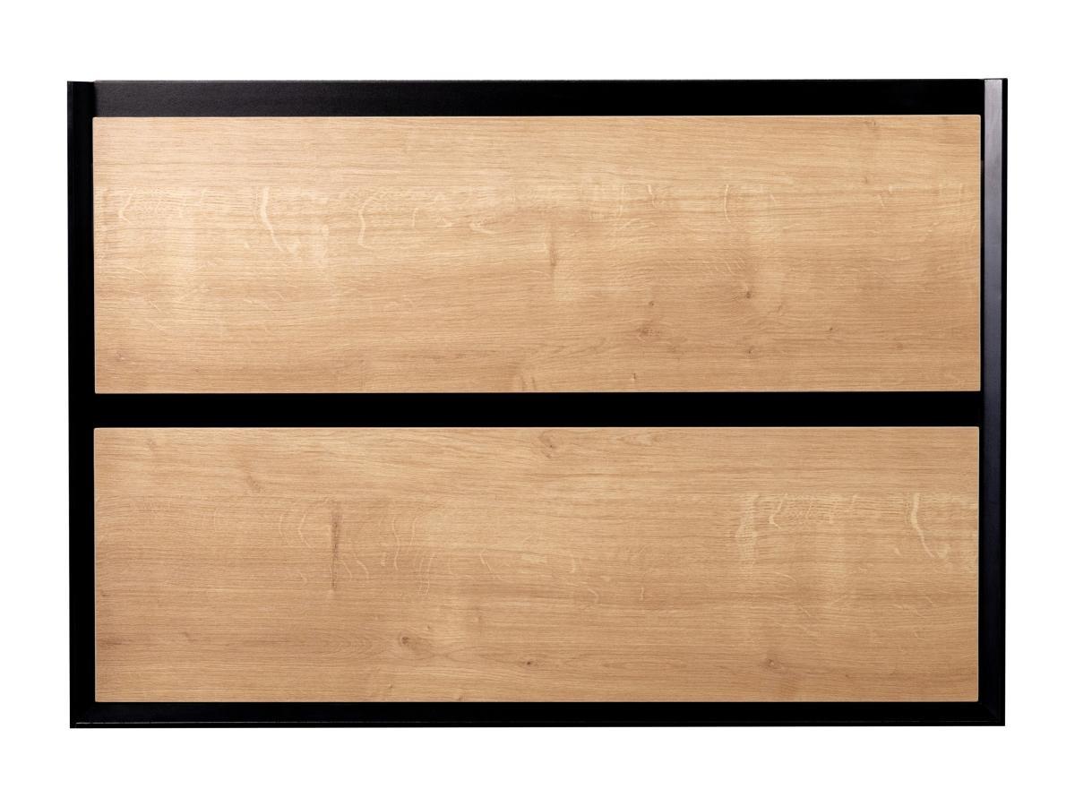 Vente-unique Waschbeckenunterschrank hängend - 80 cm - Holzfarben & Schwarz - LANNICK  