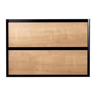 Vente-unique Waschbeckenunterschrank hängend - 80 cm - Holzfarben & Schwarz - LANNICK  