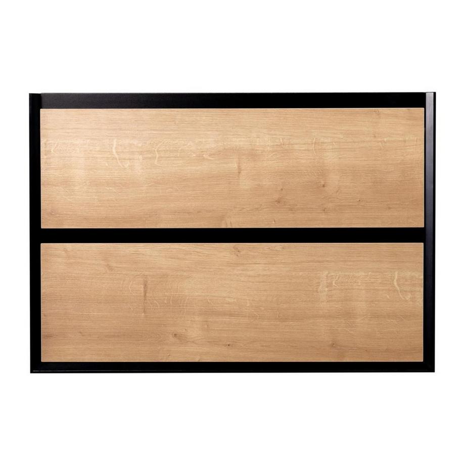 Vente-unique Waschbeckenunterschrank hängend - 80 cm - Holzfarben & Schwarz - LANNICK  