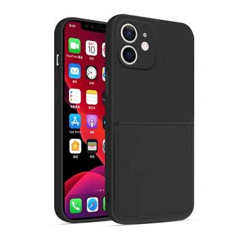 Silikon Case mit Kartenfach iPhone 12 mini - Black