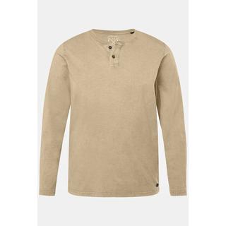 JP1880  Maglia serafino con maniche lunghe, scollo a girocollo e abbottonatura, fino alla tg. 8XL 