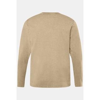 JP1880  Maglia serafino con maniche lunghe, scollo a girocollo e abbottonatura, fino alla tg. 8XL 