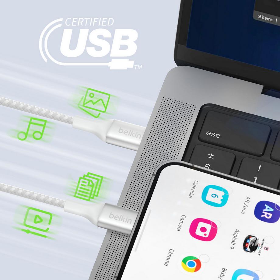 belkin  Câble USB C 240W Belkin Blanc 1m 