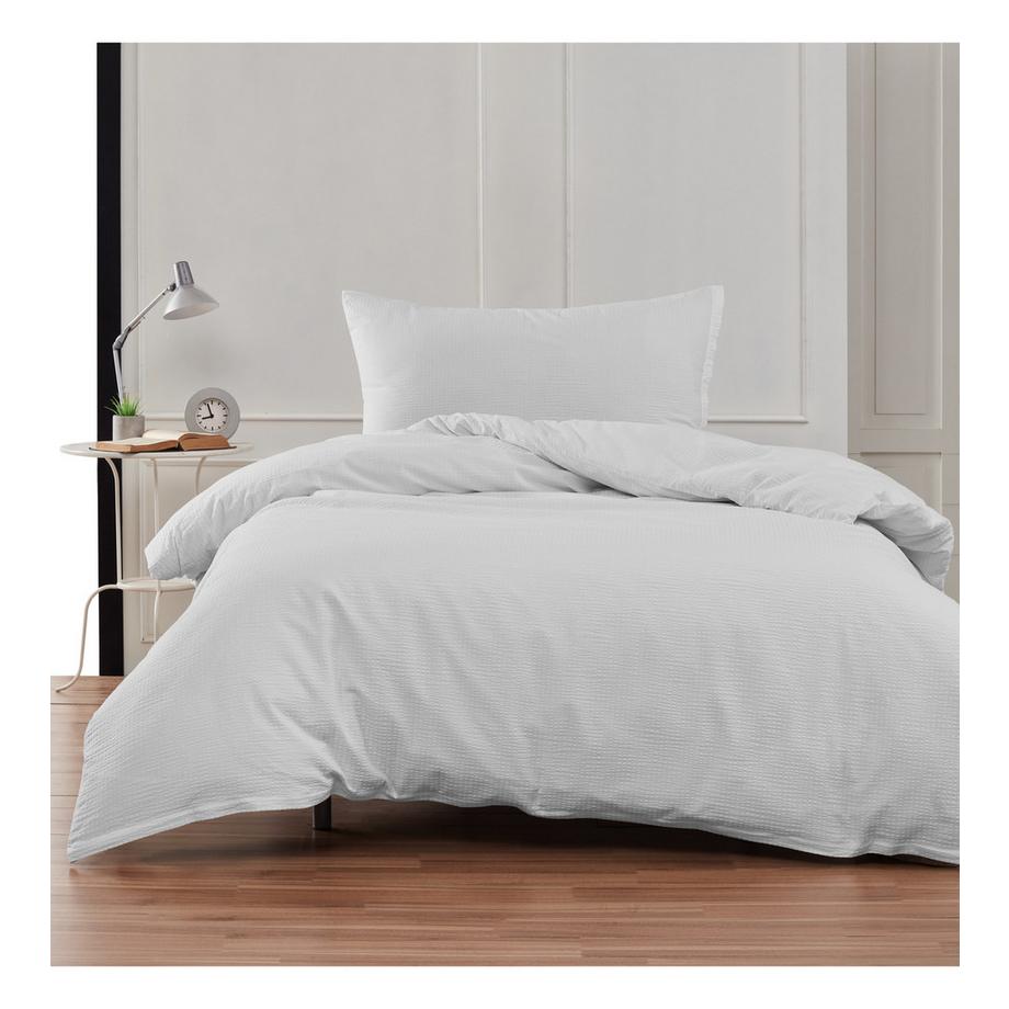 Flair Seersucker Uni Bettwäsche Set  