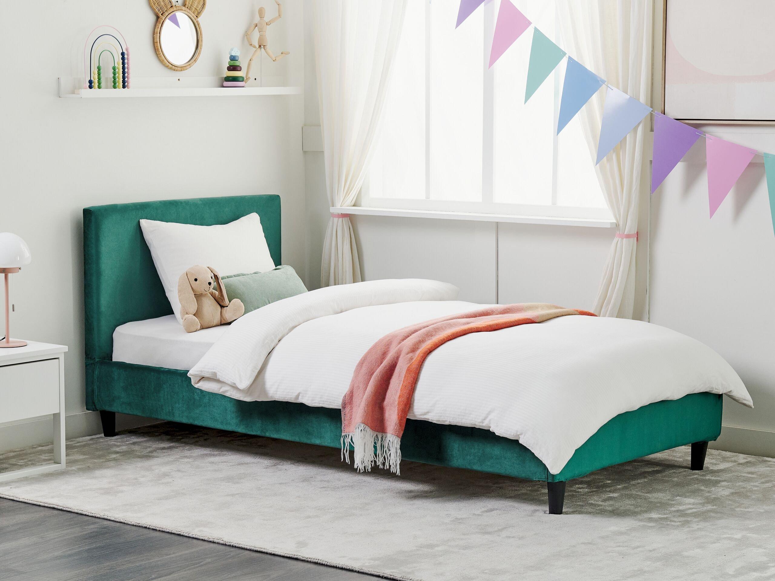 Beliani Bett mit Lattenrost aus Samtstoff Modern FITOU  