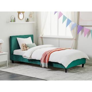 Beliani Bett mit Lattenrost aus Samtstoff Modern FITOU  