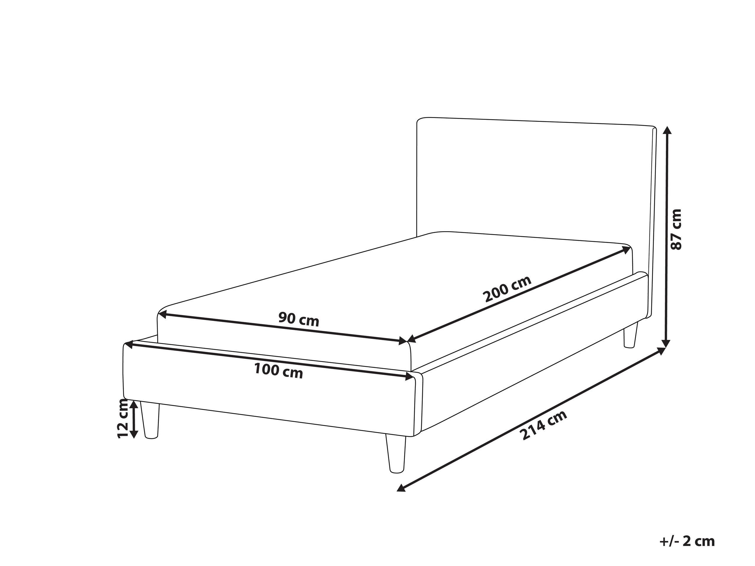 Beliani Letto con rete a doghe en Velluto Moderno FITOU  