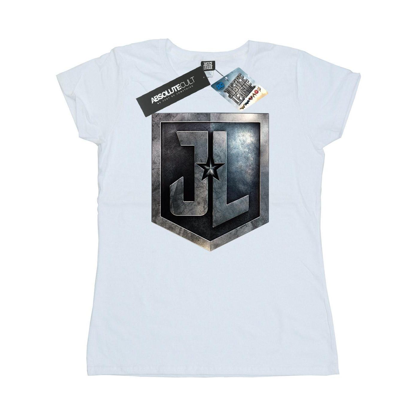 Image of Justice League Movie Shield Tshirt Damen Weiss XXL
