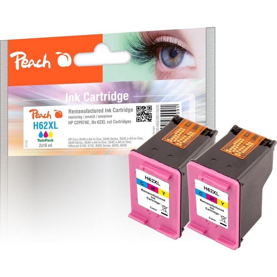 Peach  C2P07AE 62XL Twinpack (2x Color, Tinte) 