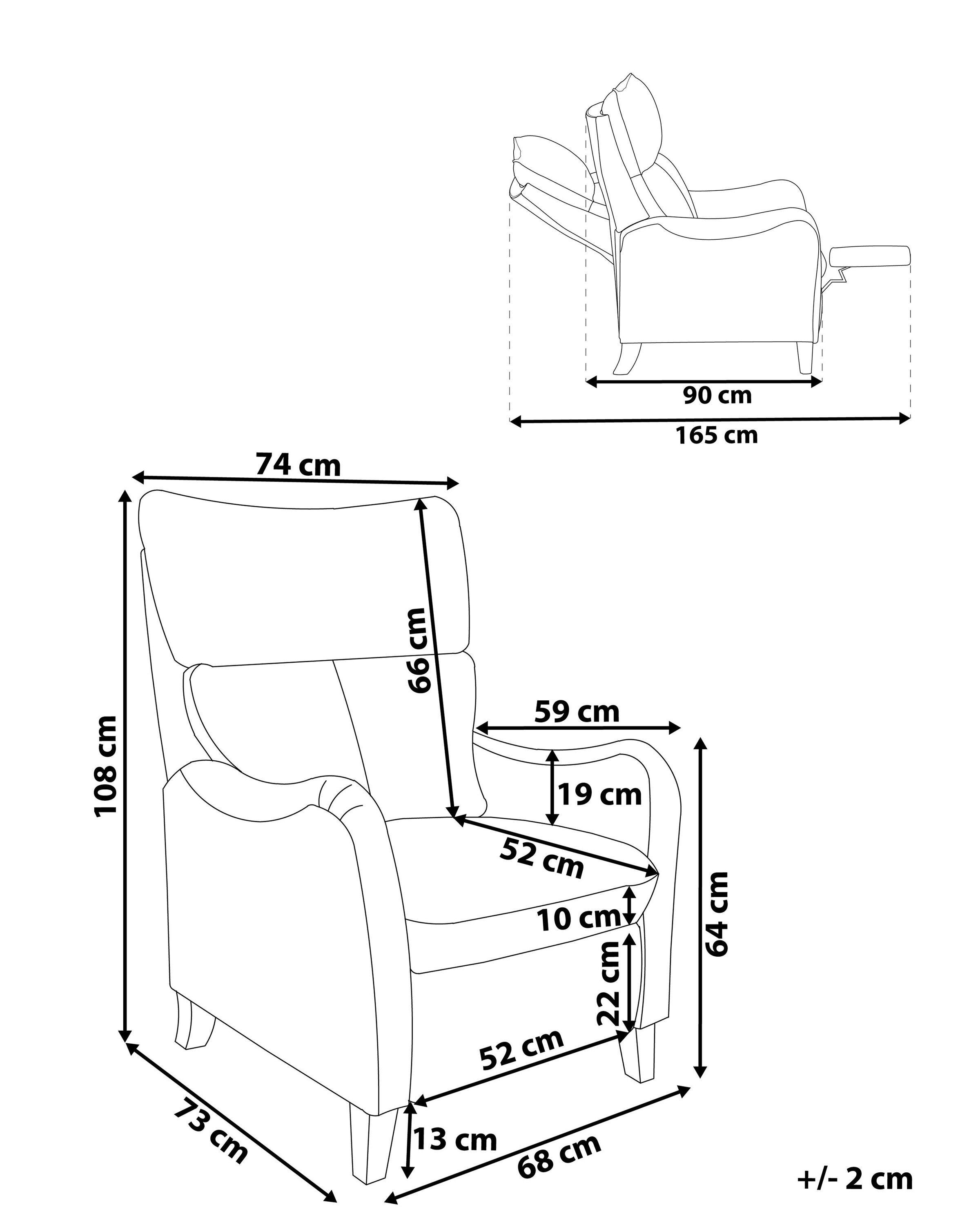 Beliani Fauteuil inclinable en Polyester Rétro ROYSTON  