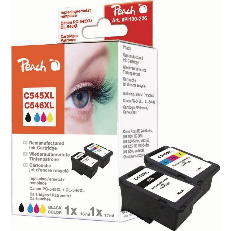 Peach  Kit d'encre Canon PG-545XL / CL-546XL BK, C, M, Y 
