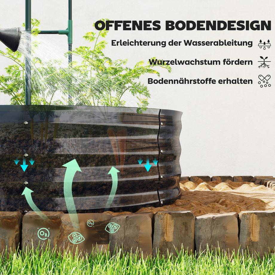 Outsunny Parterre surélevé avec treillis  