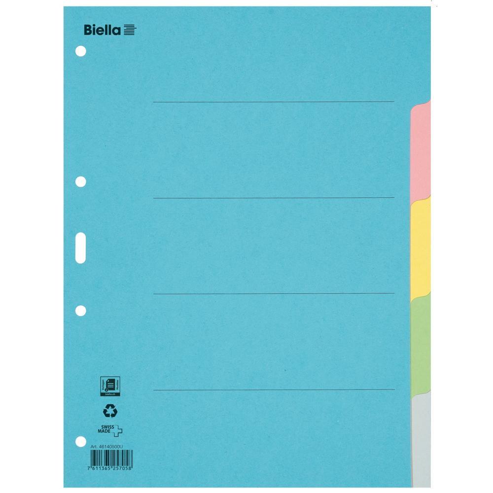 Image of Recycling-karton Register Blanko, Teilung 1-5 - X 25 Unisex Weiss A4