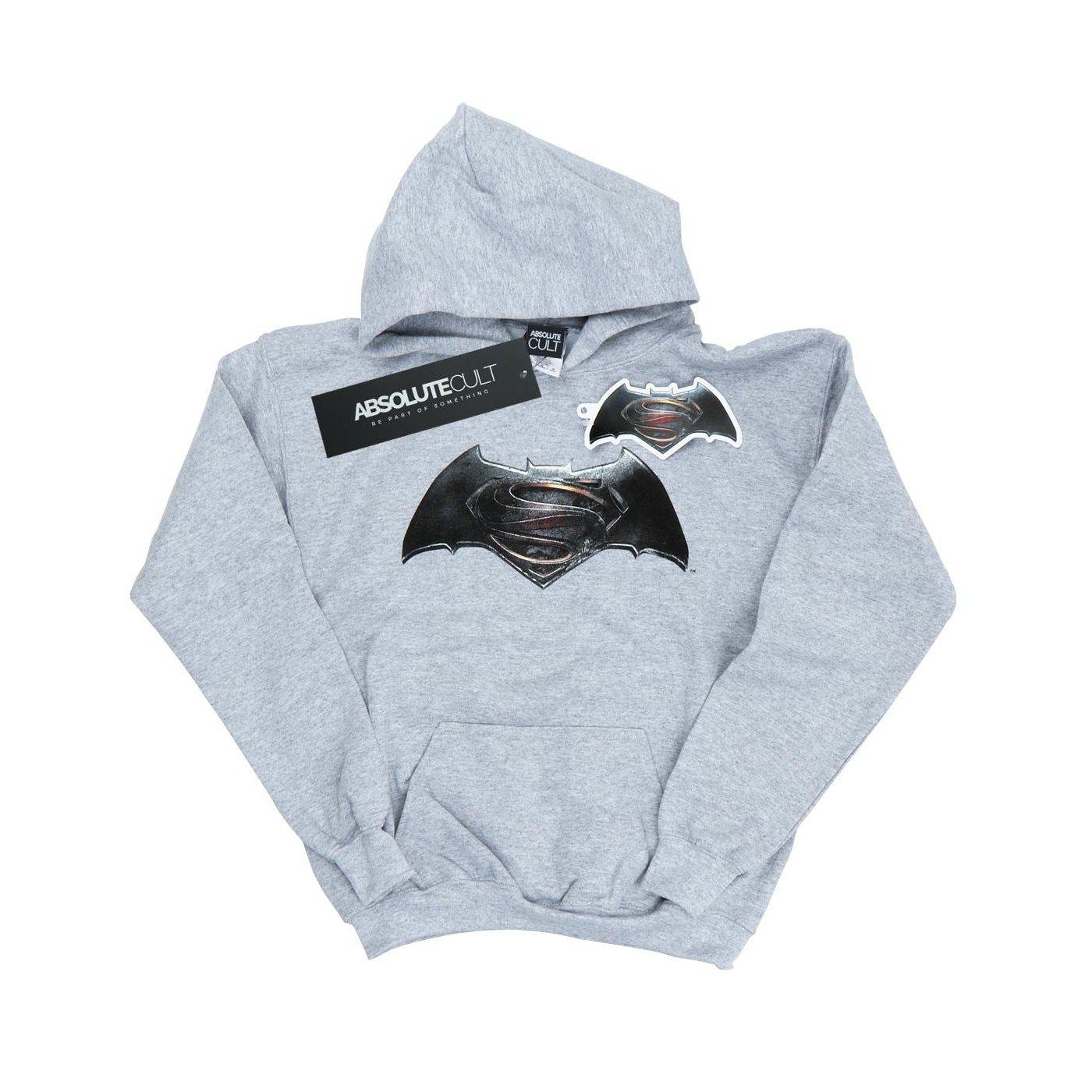 Image of Batman V Superman Logo Kapuzenpullover Damen Grau S