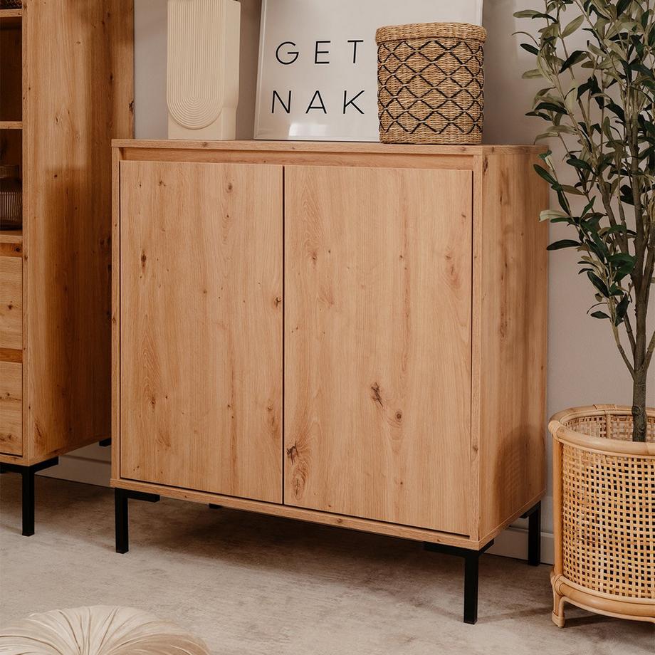 Calicosy Anrichte mit 2 Türen 1 Regal L81 cm - Plock  