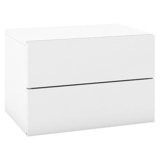 Northio Table de chevet étagère murale suspendue avec 2 tiroirs table d'appoint murale 42 x 30 x 28 cm blanc  