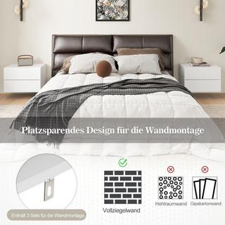 Northio Table de chevet étagère murale suspendue avec 2 tiroirs table d'appoint murale 42 x 30 x 28 cm blanc  