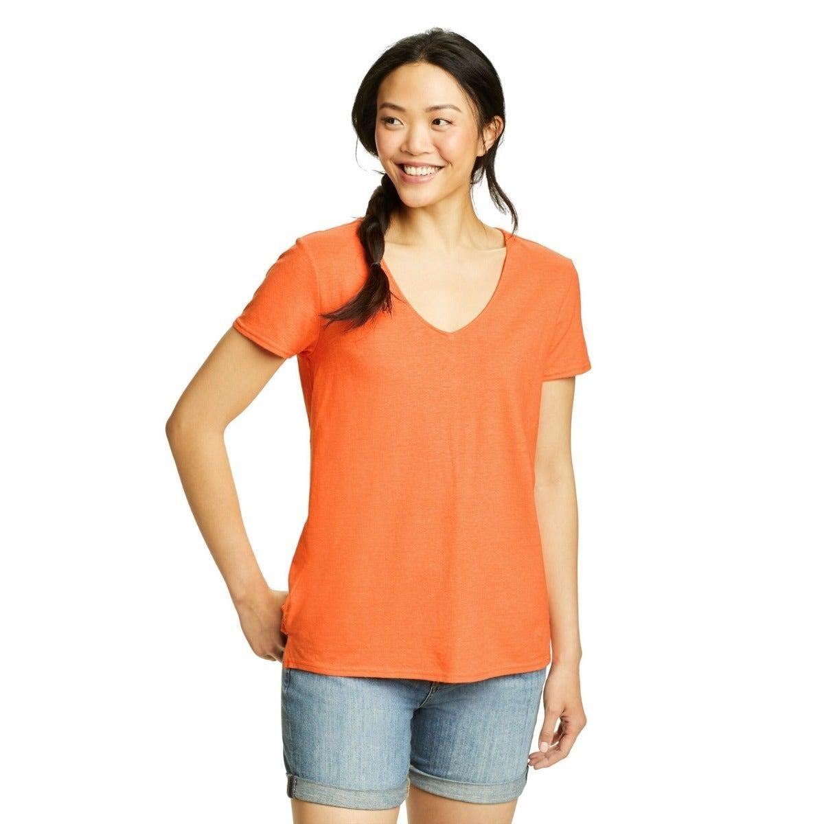 Image of Hemplify Tshirt Vausschnitt Kurzärmlig Damen Altrosa M