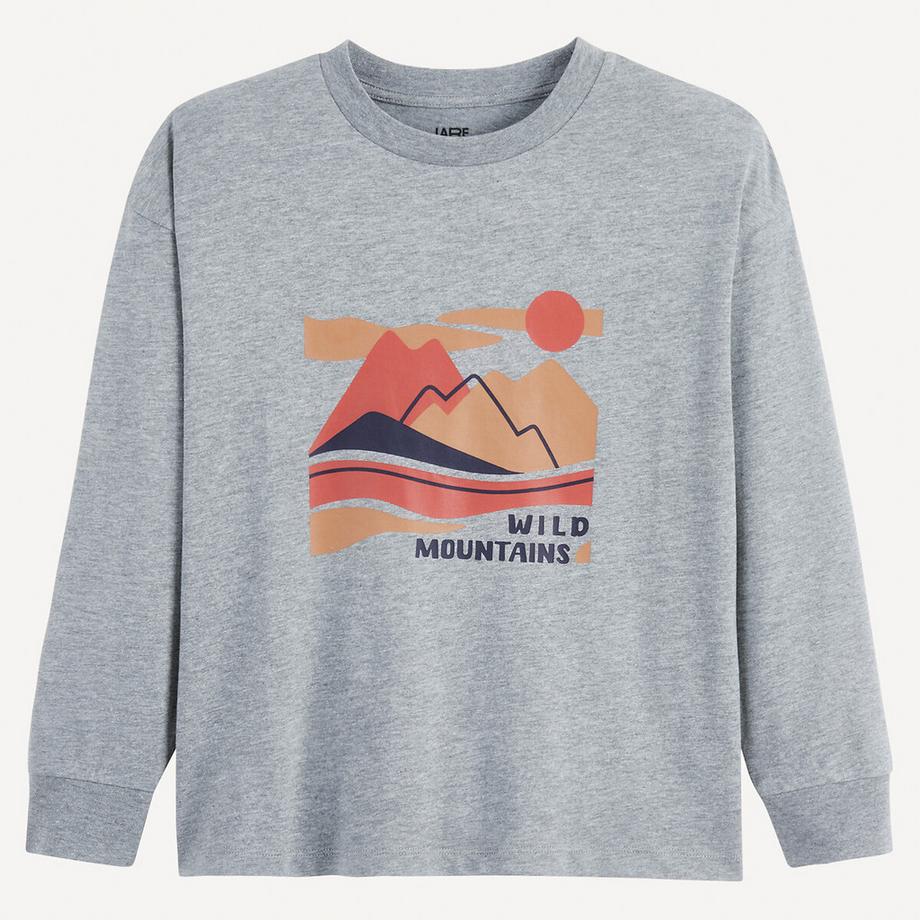 La Redoute Collections  Shirt mit langen Ärmeln und Bergmotiv 