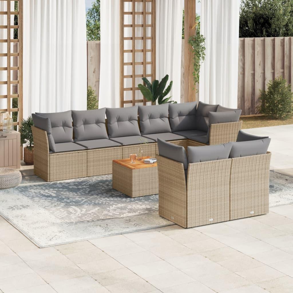 VidaXL set divano da giardino Polirattan  