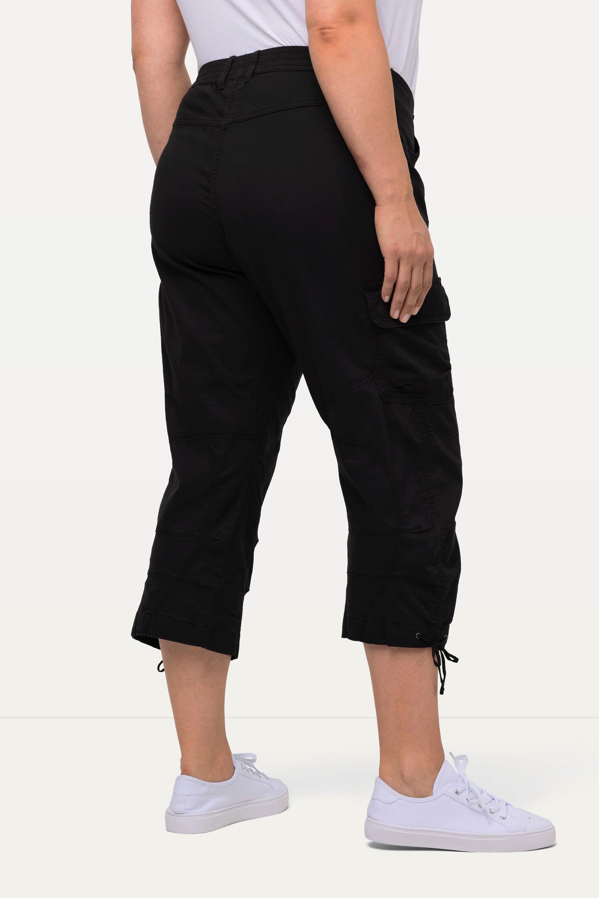 Ulla Popken  Pantaloni cargo a 7/8 con cintura comoda 