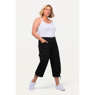 Ulla Popken  Pantaloni cargo a 7/8 con cintura comoda 