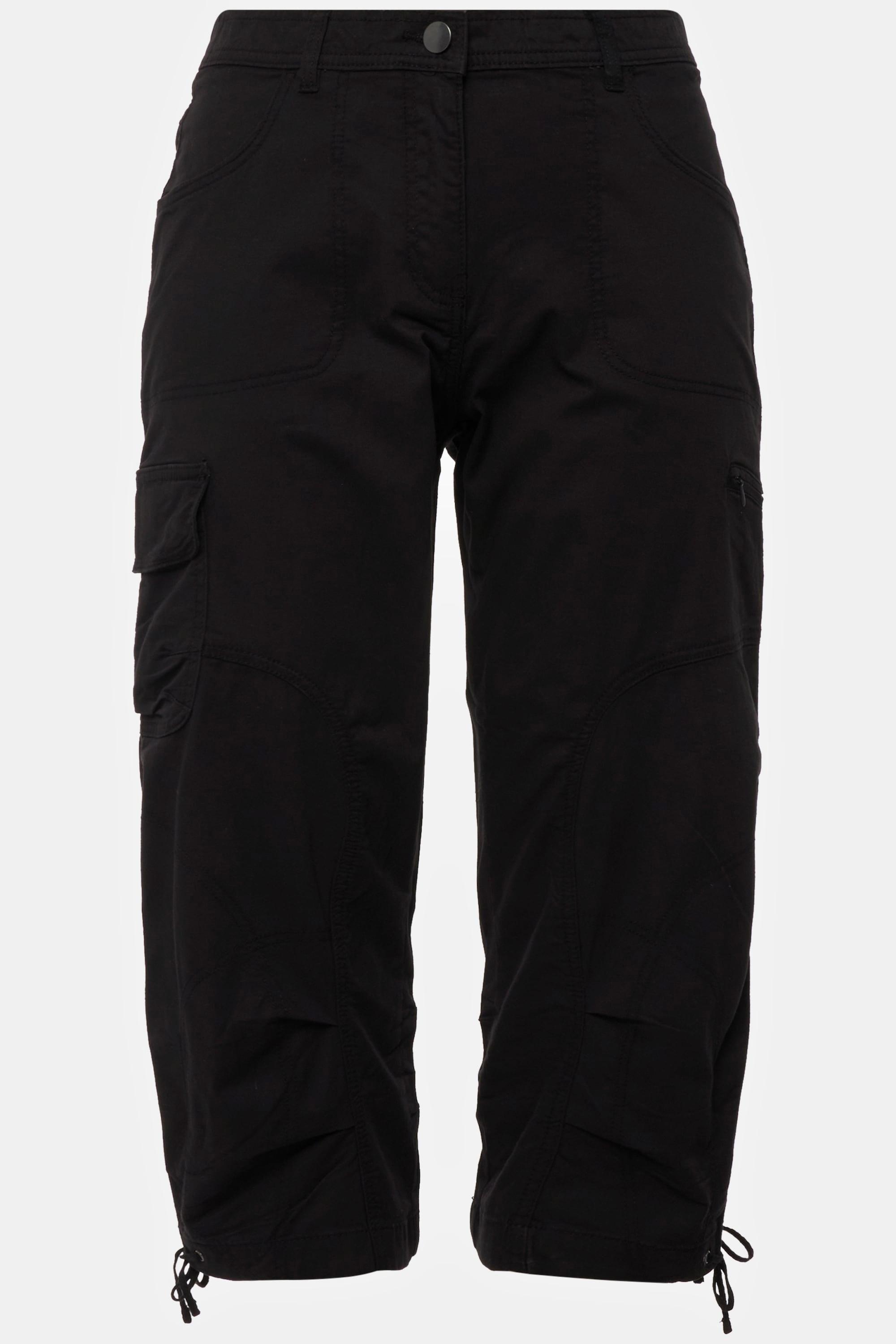 Ulla Popken  Pantaloni cargo a 7/8 con cintura comoda 