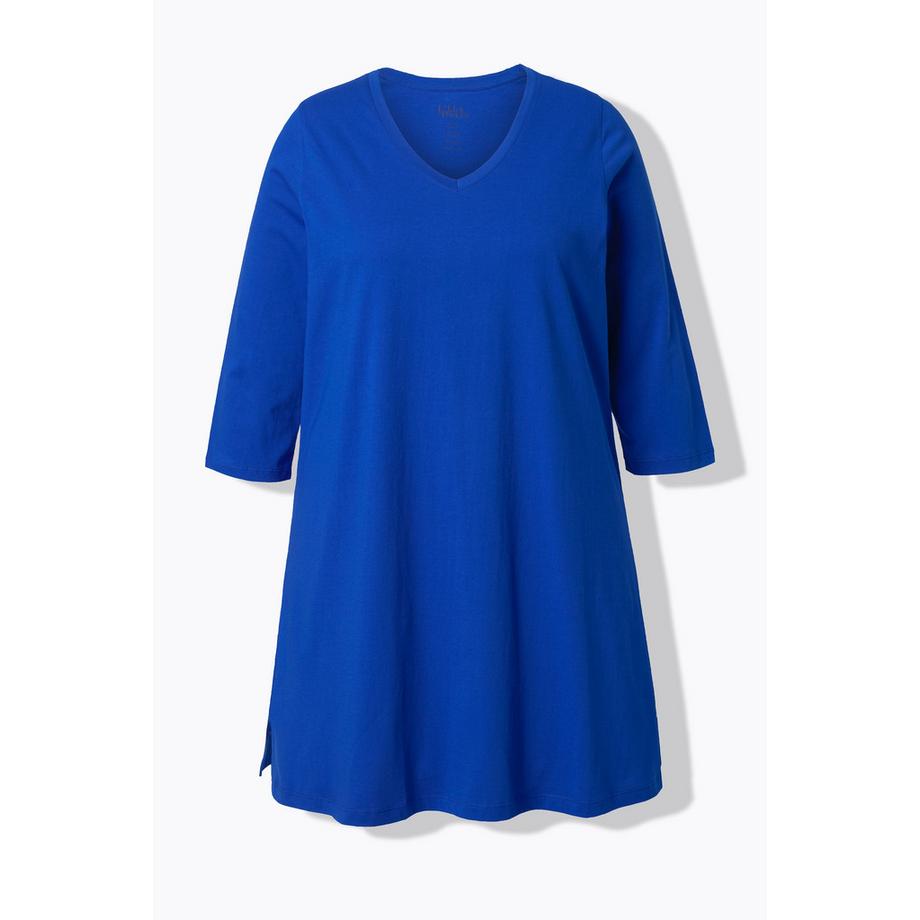 Ulla Popken Longshirt A-Linie V-Ausschnitt 3/4-Arm  